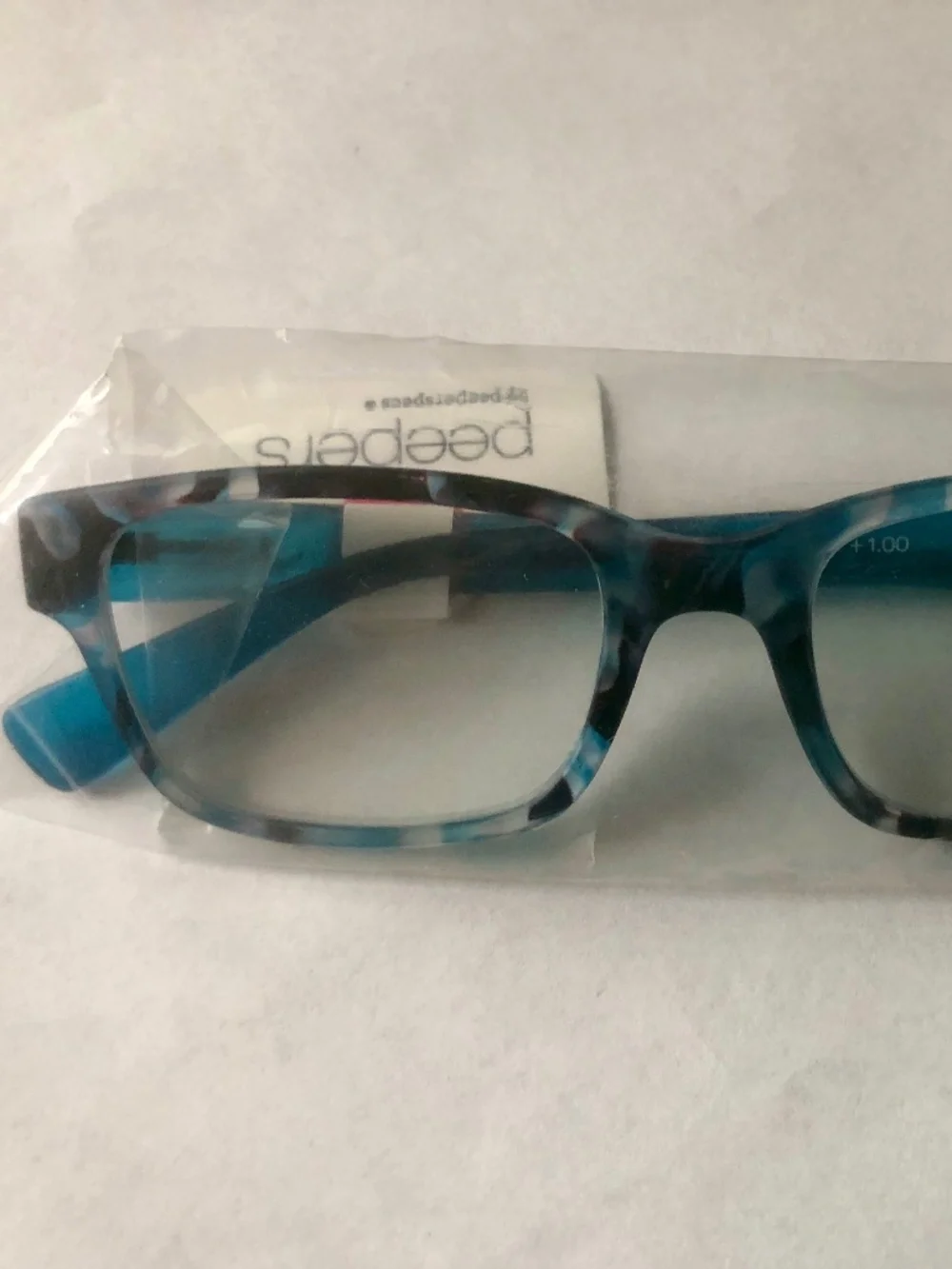 NEW PEEPERS BLUE MARBLE READERS +1.00